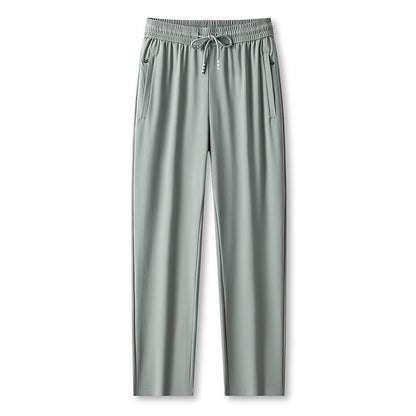 Ice Feel Quick-Dry Athletic Pants – Cooling Fabric, Loose Fit & Moisture-Wicking (M–4XL) 🌿👖