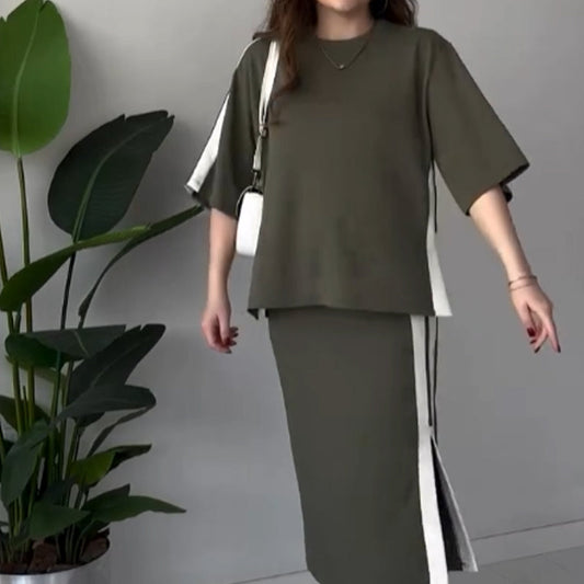 Women's Casual Slit Skirt Suit
