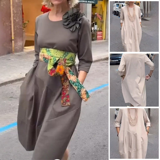 🌺👗Women's Casual Loose Round Neck Dress