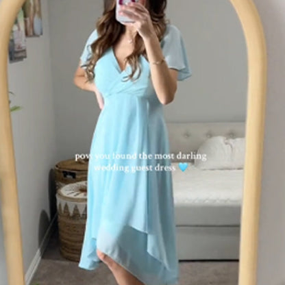 🎉Summer New Arrivals👗Women's Wrap V-Neck Midi Dress