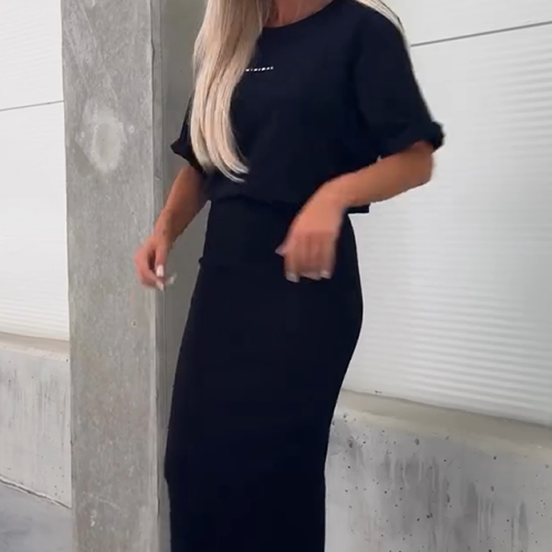 💕Loose Top & Tight Midi Dress Set