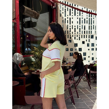 Women's Crew Neck Short Sleeve and Shorts Set