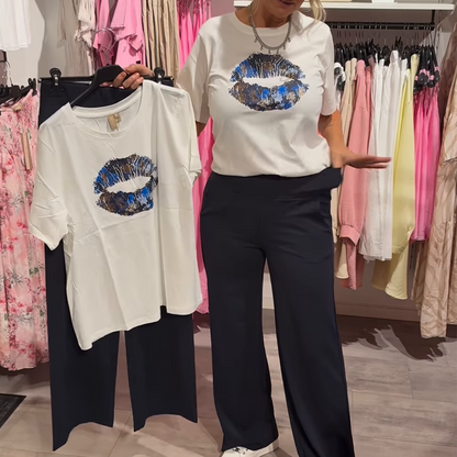 Women's Printed Top & Pants 2-Piece Set