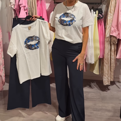 Women's Printed Top & Pants 2-Piece Set