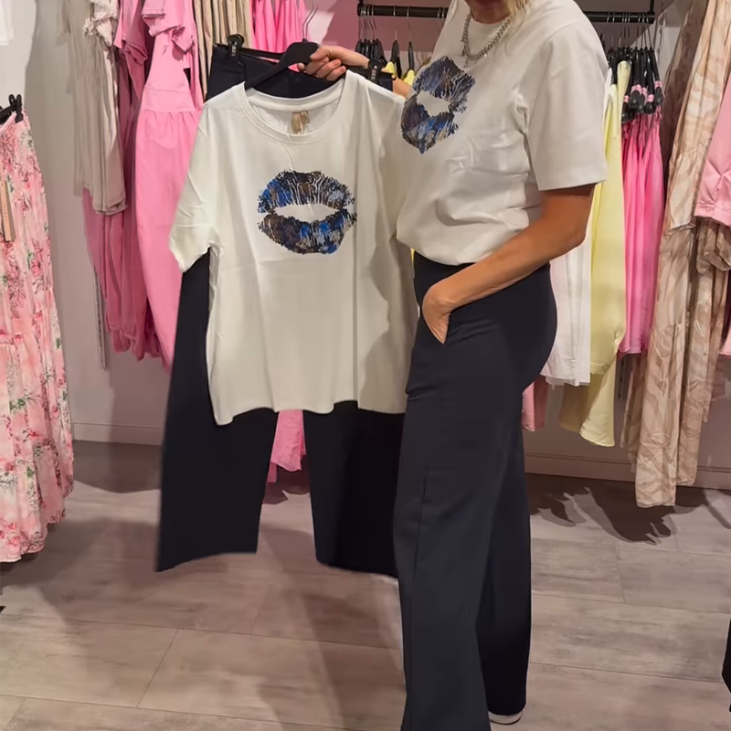 Women's Printed Top & Pants 2-Piece Set