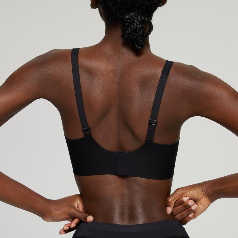 💜 Womens Comfortable Wireless Bras Push Up Bralettes Seamless Tshirts Bras Deep V Everyday Bras