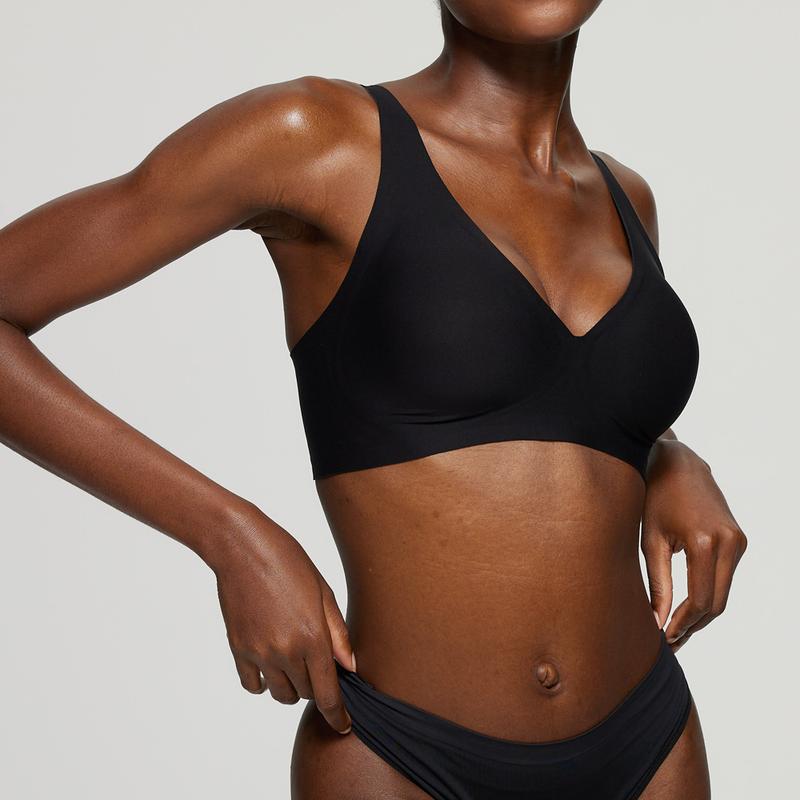 💜 Womens Comfortable Wireless Bras Push Up Bralettes Seamless Tshirts Bras Deep V Everyday Bras