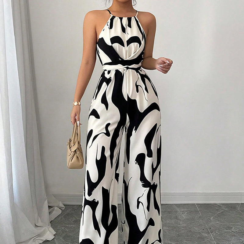 💥Fashion Color-Blocking Halter Jumpsuit