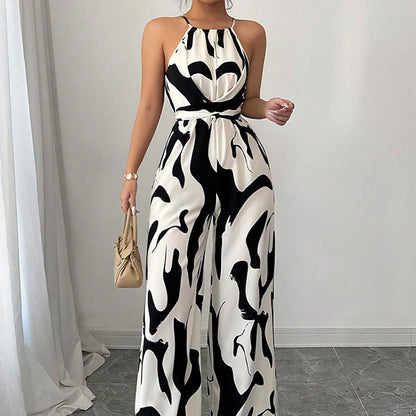 💥Fashion Color-Blocking Halter Jumpsuit