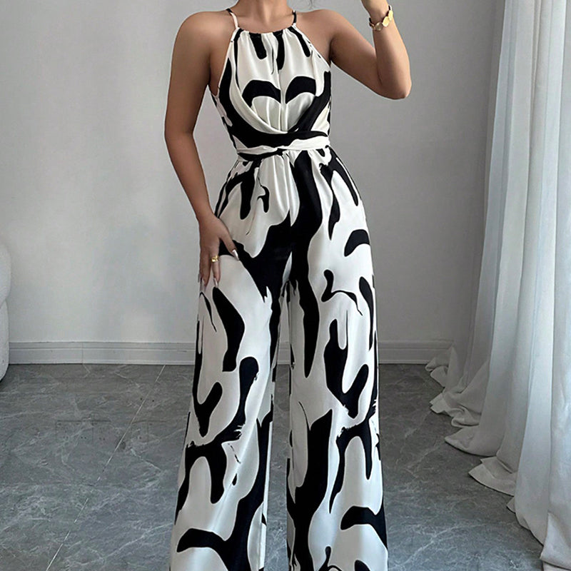 💥Fashion Color-Blocking Halter Jumpsuit