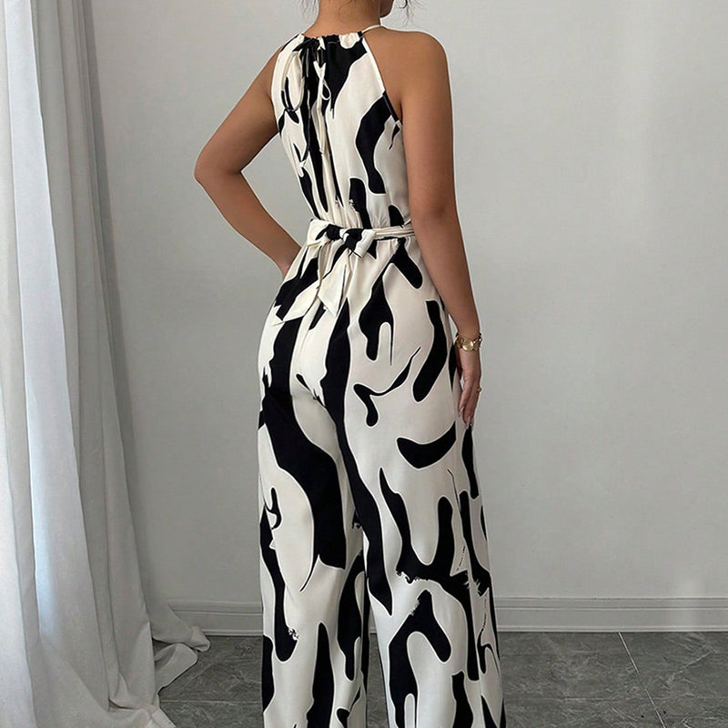 💥Fashion Color-Blocking Halter Jumpsuit