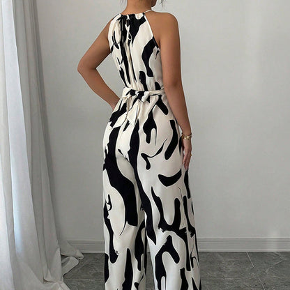 💥Fashion Color-Blocking Halter Jumpsuit
