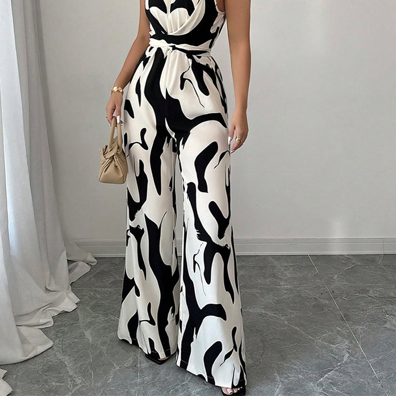 💥Fashion Color-Blocking Halter Jumpsuit