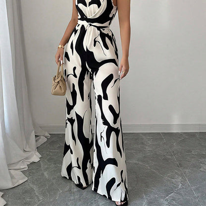 💥Fashion Color-Blocking Halter Jumpsuit