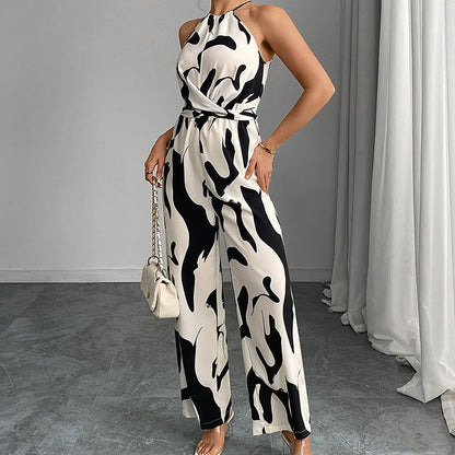 💥Fashion Color-Blocking Halter Jumpsuit