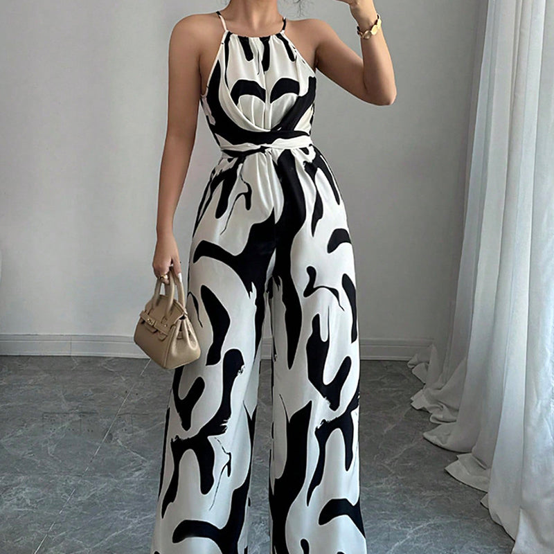 💥Fashion Color-Blocking Halter Jumpsuit