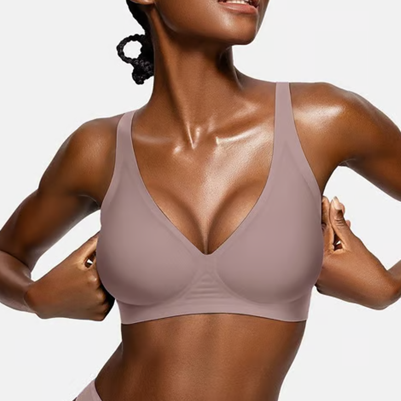 💜LAST DAY-50% OFF💜Jelly Wireless Womens Comfortable Wireless Bras Push Up Bralettes Seamless Tshirts Bras Deep V Everyday Bras