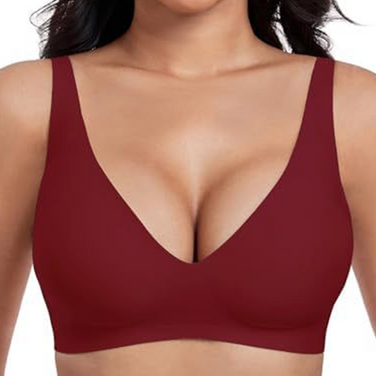 💜LAST DAY-50% OFF💜Jelly Wireless Womens Comfortable Wireless Bras Push Up Bralettes Seamless Tshirts Bras Deep V Everyday Bras