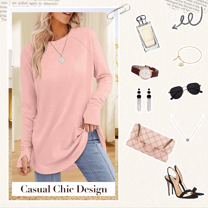 🍂🔥Women's Casual Long Sleeve Round Neck Top