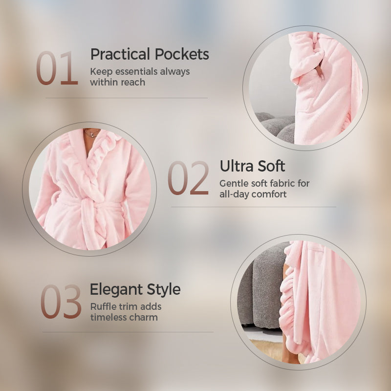 🔥✨Soft Fluffy Bathrobe 🧖♀️ – Skin-Friendly Fabric, Cozy Warmth for Post-Shower