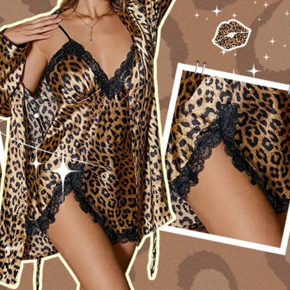 💥Sexy Leopard Print Robe & Nightgown Set