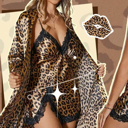 💥Sexy Leopard Print Robe & Nightgown Set