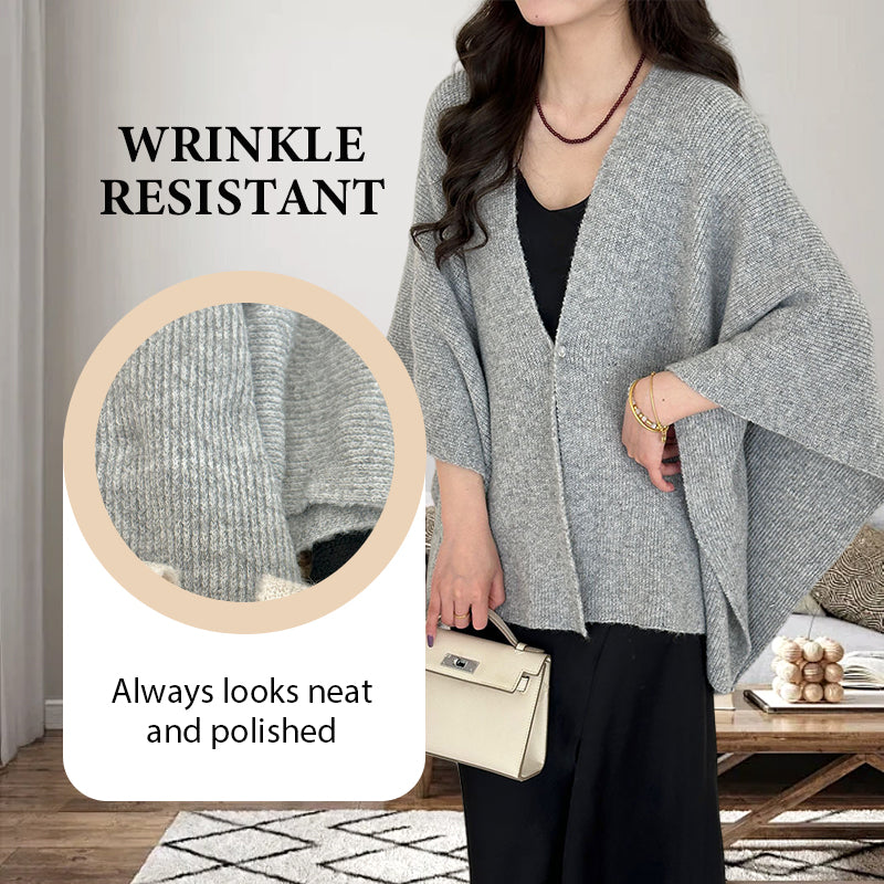 Women's Elegant Knit Cardigan Cape