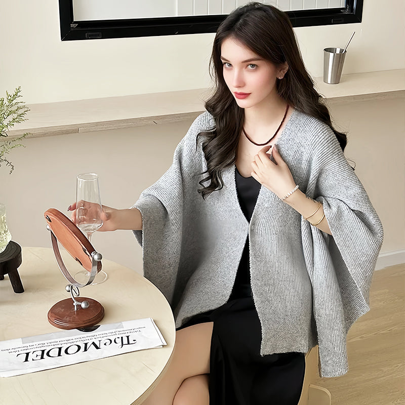Women's Elegant Knit Cardigan Cape