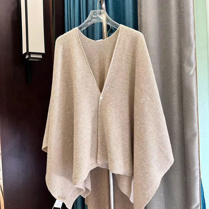 Women's Elegant Knit Cardigan Cape