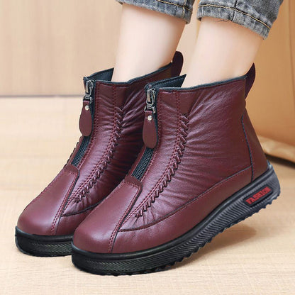 👢 Women's Winter Ankle Boots - Thermal Insulated & Water-Resistant with Side Zipper for Easy On/Off ❄️🛍️