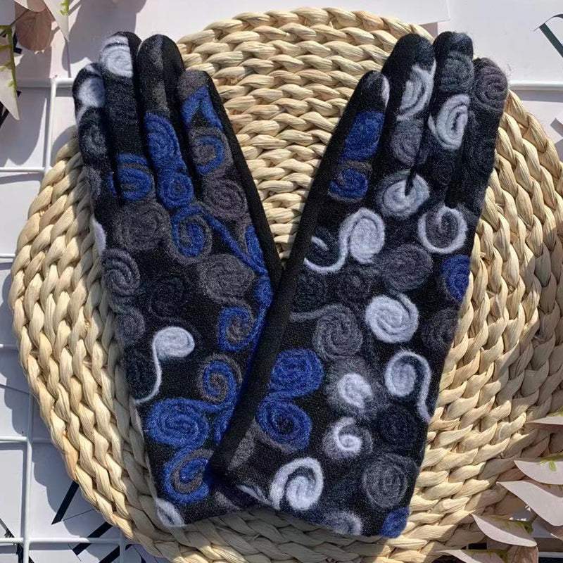 Women's Winter Warm Printed Gloves