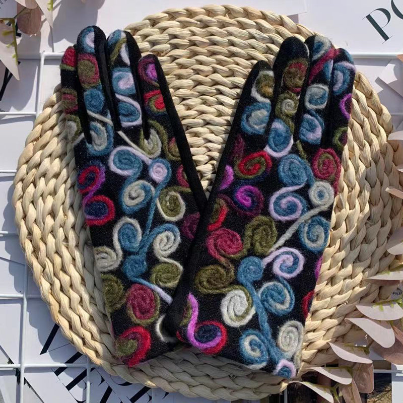 Women's Winter Warm Printed Gloves
