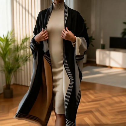 Oversized Color-Block Scarf Shawl