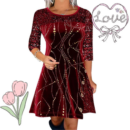 👗 Elegant Sequin A-Line Dress - Stunning Shimmer & Perfect Fit, Ideal for Parties and Galas ✨