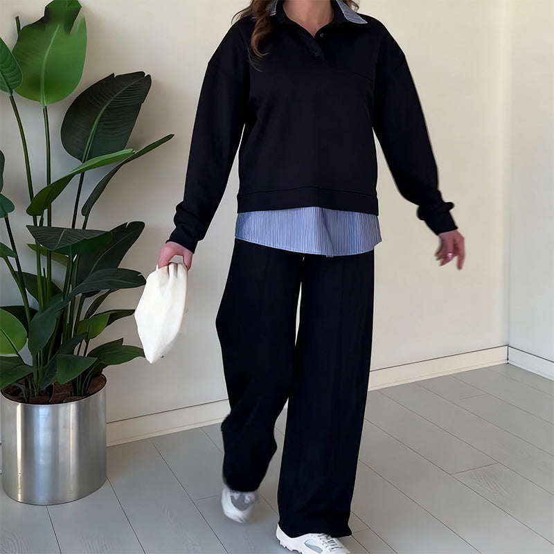 Women's Casual Long-Sleeve Top and Pants 2-Piece Set🔥