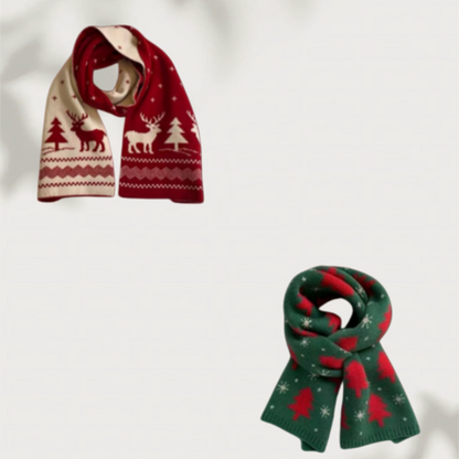 Soft Christmas Theme Knitted Scarves