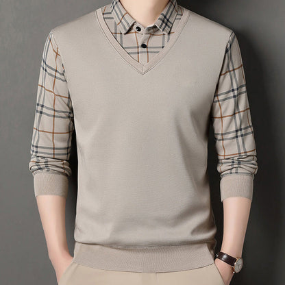 💖Men's Layered Style Long Sleeve Top