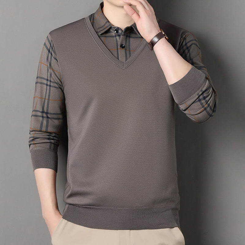 💖Men's Layered Style Long Sleeve Top