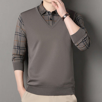 💖Men's Layered Style Long Sleeve Top
