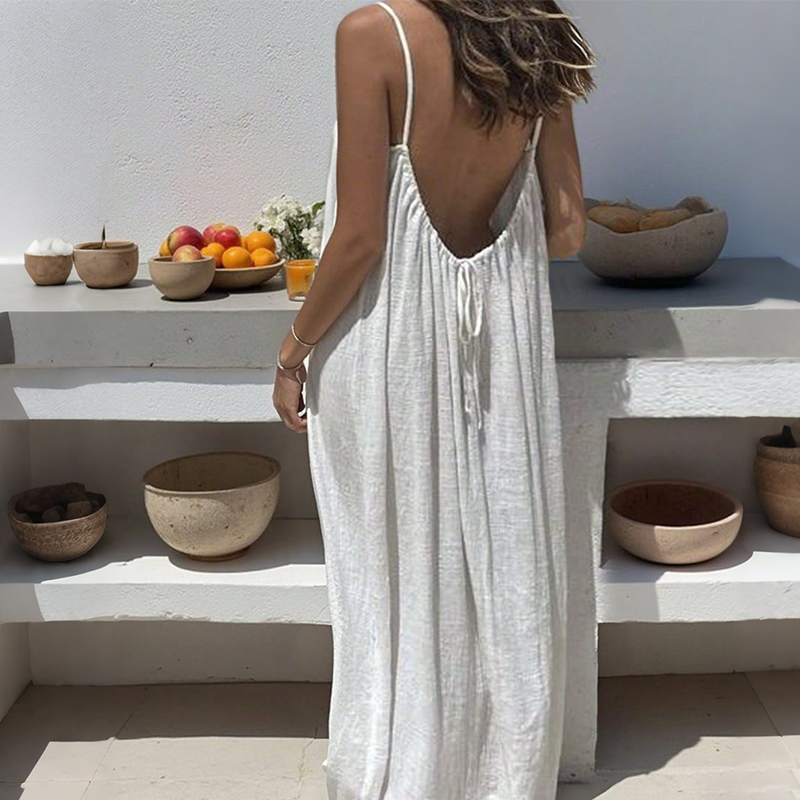 🏖️💕20K+ SOLD!⚡Women's Casual Backless Spaghetti Strap Maxi Dress🌟🌊