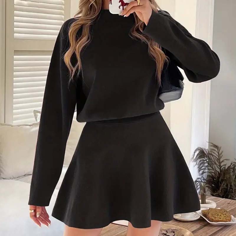 ✨💓Women's Mock Neck Knit A-Line Mini Dress