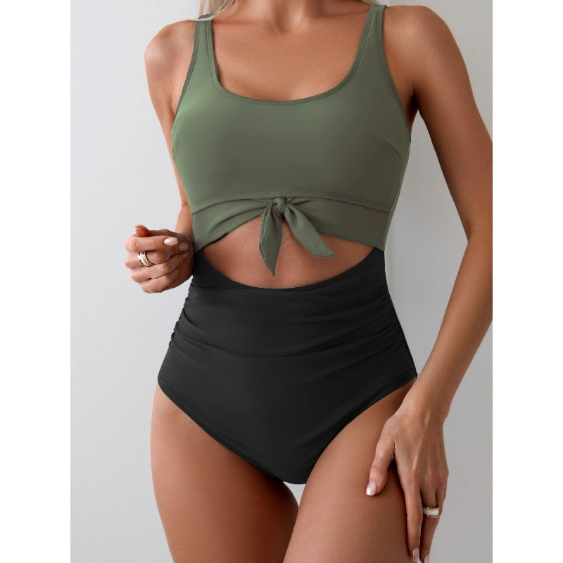 💃Women's Tummy Control Slimming Cutout Tie Knot One Piece Swimsuit👙