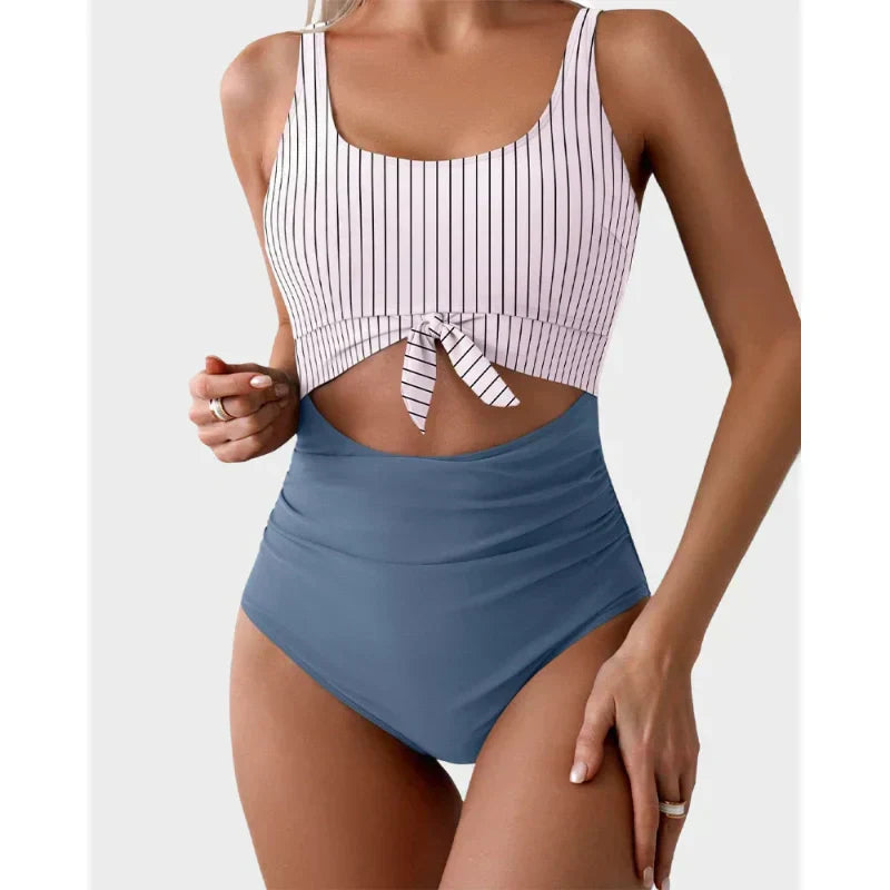💃Women's Tummy Control Slimming Cutout Tie Knot One Piece Swimsuit👙