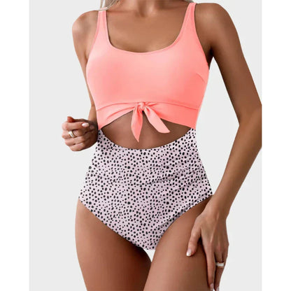 💃Women's Tummy Control Slimming Cutout Tie Knot One Piece Swimsuit👙