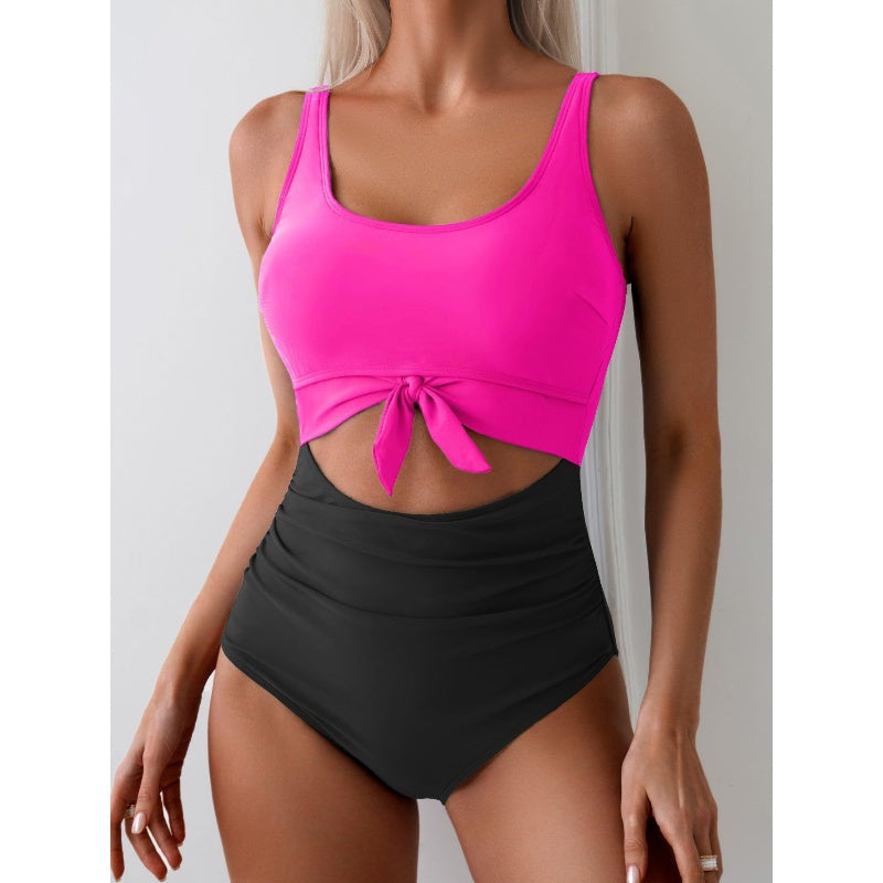 💃Women's Tummy Control Slimming Cutout Tie Knot One Piece Swimsuit👙