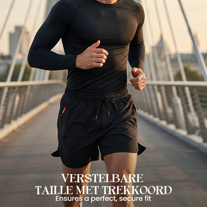 🏃 Breathable Athletic Shorts – Zippered Pockets, Quick-Dry & Elastic Waistband
