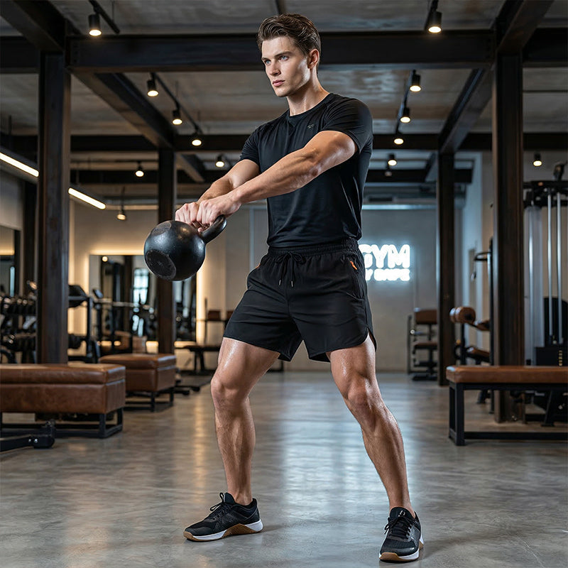 🏃 Breathable Athletic Shorts – Zippered Pockets, Quick-Dry & Elastic Waistband
