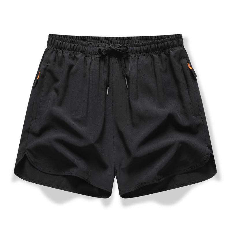 🏃 Breathable Athletic Shorts – Zippered Pockets, Quick-Dry & Elastic Waistband