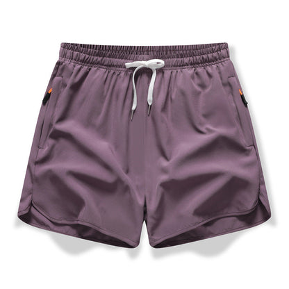 🏃 Breathable Athletic Shorts – Zippered Pockets, Quick-Dry & Elastic Waistband