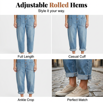 🔥Women's Casual Baggy Denim Overalls with Pockets